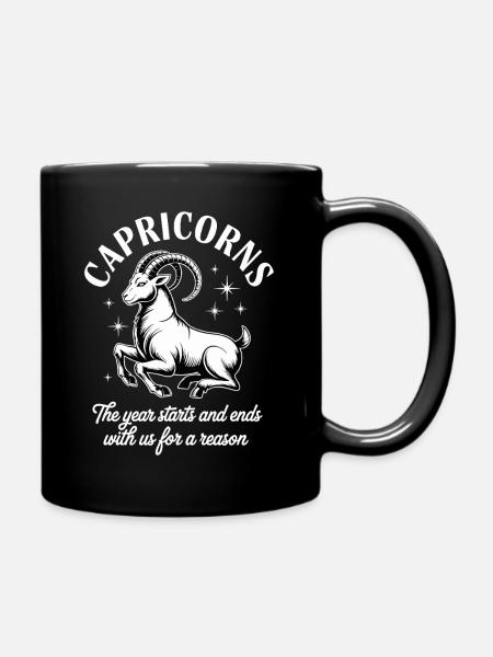 Steinbock Sternzeichen - Tasse einfarbig - Schwarz