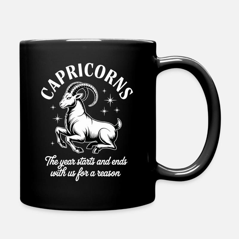 Steinbock Sternzeichen - Tasse einfarbig - Schwarz