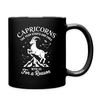 Capricorn Zodiac Sign - Full Colour Mug - black - Right