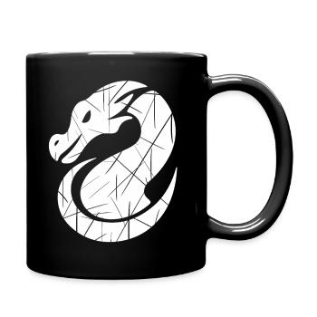 Dragon silhouette white - Full Colour Mug - black - Right