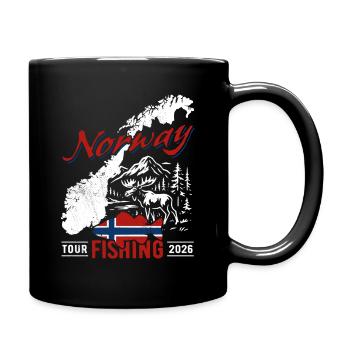 Excursion de pêche en Norvège 2026 - Cadeau de pêcheur - Mug uni - noir - Droite