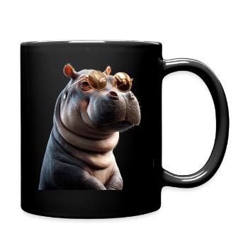Nilpferd Flusspferd Mama Hippopotamus Cooles Hippo - Full Colour Mug - black - Right