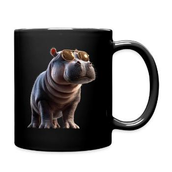 Nilpferd Flusspferd Mama Hippopotamus Cooles Hippo - Full Colour Mug - black - Right