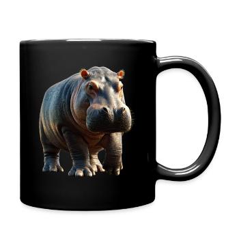Nilpferd Flusspferd Mama Hippopotamus Cooles Hippo - Full Colour Mug - black - Right