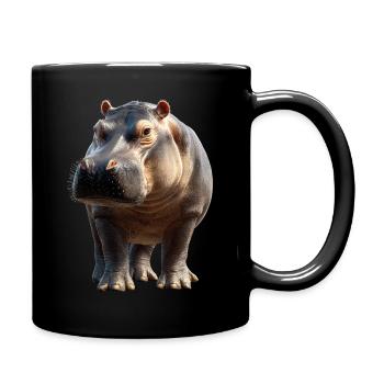 Nilpferd Flusspferd Mama Hippopotamus Cooles Hippo - Full Colour Mug - black - Right