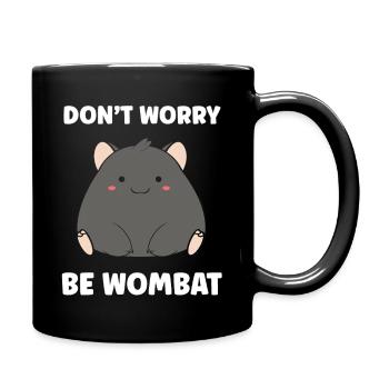 Wombat Friedliches Muster Freude - Tasse einfarbig - Schwarz - Rechts