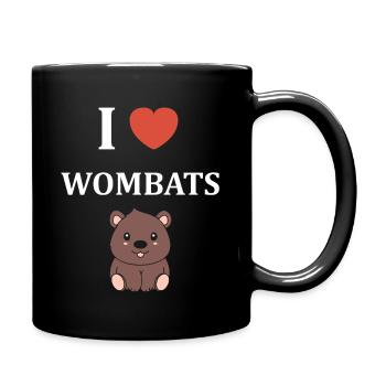 Ich liebe Soft Wombats - Tasse einfarbig - Schwarz - Rechts