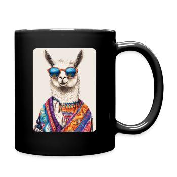 Lama - Tasse einfarbig - Schwarz - Rechts