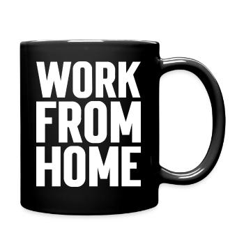 Motivierendes T-Shirt für die Arbeit von zu Hause aus - Tasse einfarbig - Schwarz - Rechts