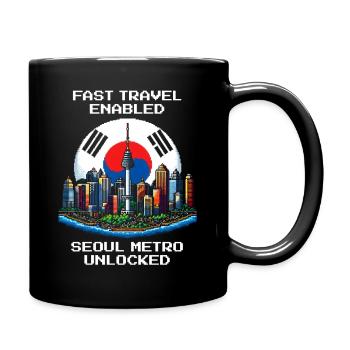 Fast travel active | Seoul Metro Unlocked - Full Colour Mug - black - Right