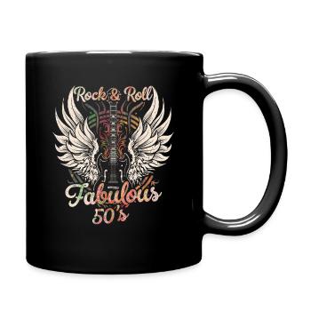 Rock & Roll Fabulous 50's Rock Band Guitar Music - Tasse einfarbig - Schwarz - Rechts