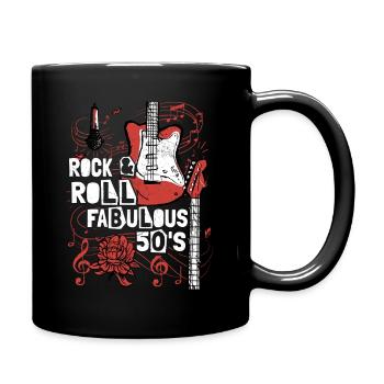 Rock & Roll Fabulous 50's Music Guitar Rock Band - Tasse einfarbig - Schwarz - Rechts
