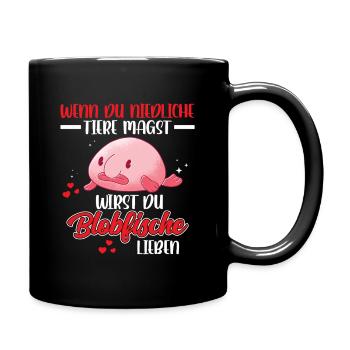 Blobfish is cute Funny Blobfish - Full Colour Mug - black - Right