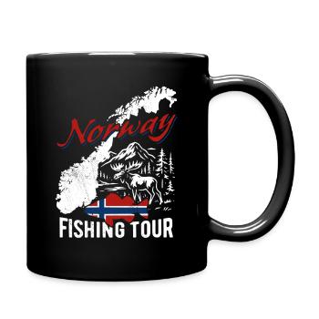 Norway Fishing Tour - Angler Geschenk - Tasse einfarbig - Schwarz - Rechts