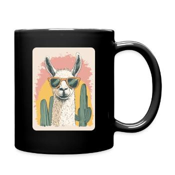 Lama - Tasse einfarbig - Schwarz - Rechts