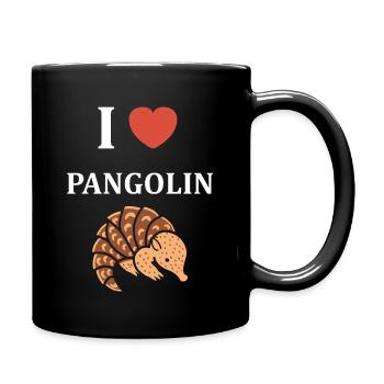 Ich liebe Pangolin - Tasse einfarbig - Schwarz - Rechts