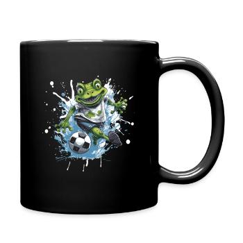 Frosch Fussball Team - Tasse einfarbig - Schwarz - Rechts
