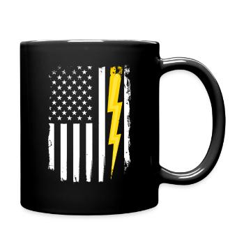 US-Flagge Flash Patriotischer Elektroingenieur - Tasse einfarbig - Schwarz - Rechts