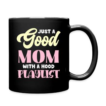 Good Mom Hoodie Playlist - Tasse einfarbig - Schwarz - Rechts