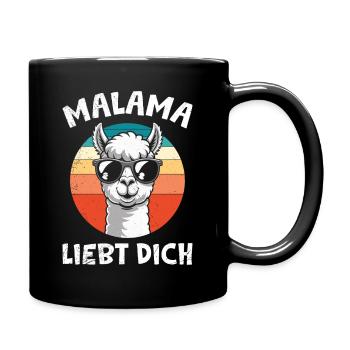 Bald Mama MALAMA LIEBT DICH Lustiges - Tasse einfarbig - Schwarz - Rechts