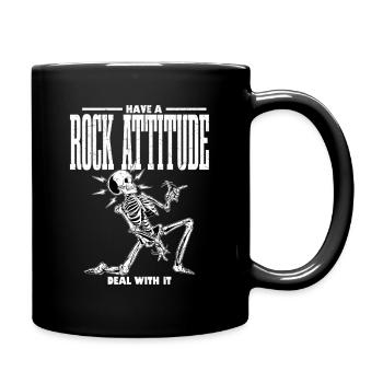 I Have A Rock Attitude Deal With It Music Guitar - Tasse einfarbig - Schwarz - Rechts