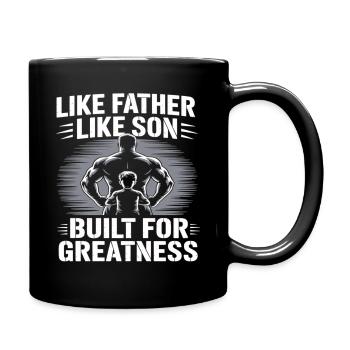 Vater Sohn Muskelshirt – Built for Greatness - Tasse einfarbig - Schwarz - Rechts