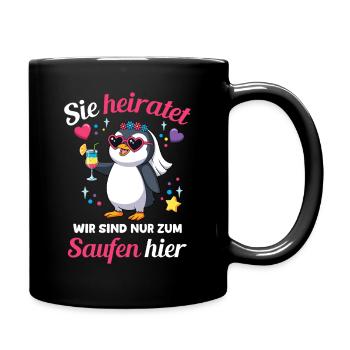 Junggesellenabschied Hochzeit Braut Trauzeugin - Tasse einfarbig - Schwarz - Rechts