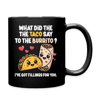 Taco Burrito Love Mexican Food Lover - Full Colour Mug - black - Right