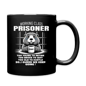 Monday Trapped Work Funny Work Outfit - Full Colour Mug - black - Right
