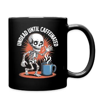 Undead Until Caffeinated Skeleton Coffee Run - Full Colour Mug - black - Right