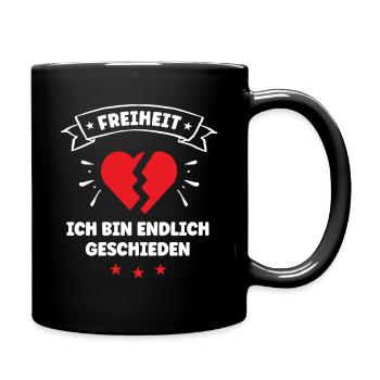 Scheidung Ich Bin Geschieden Scheidungsparty - Tasse einfarbig - Schwarz - Rechts