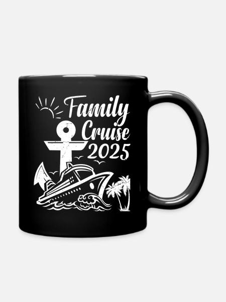 Family Cruise 2025 Summer Vacation Matching Family - Full Colour Mug - black