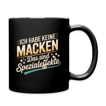 Sarkasmus? Ich? Niemals. – Lustiges Sprüche Design - Tasse einfarbig - Schwarz - Rechts