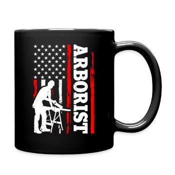 Lustiges Holzarbeiter Waldarbeiter Geschenk - Tasse einfarbig - Schwarz - Rechts