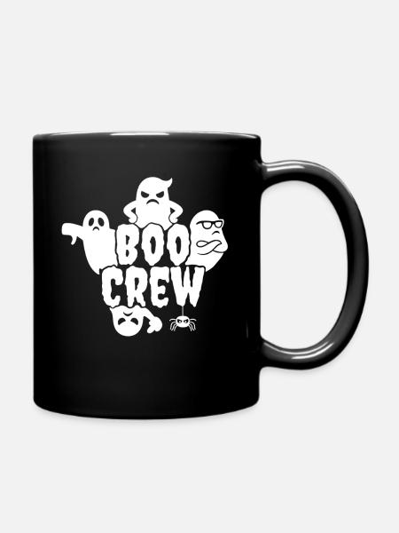 Halloween, Boo Crew, Buuuh! Spooky Ghosts & Spider - Tasse einfarbig - Schwarz