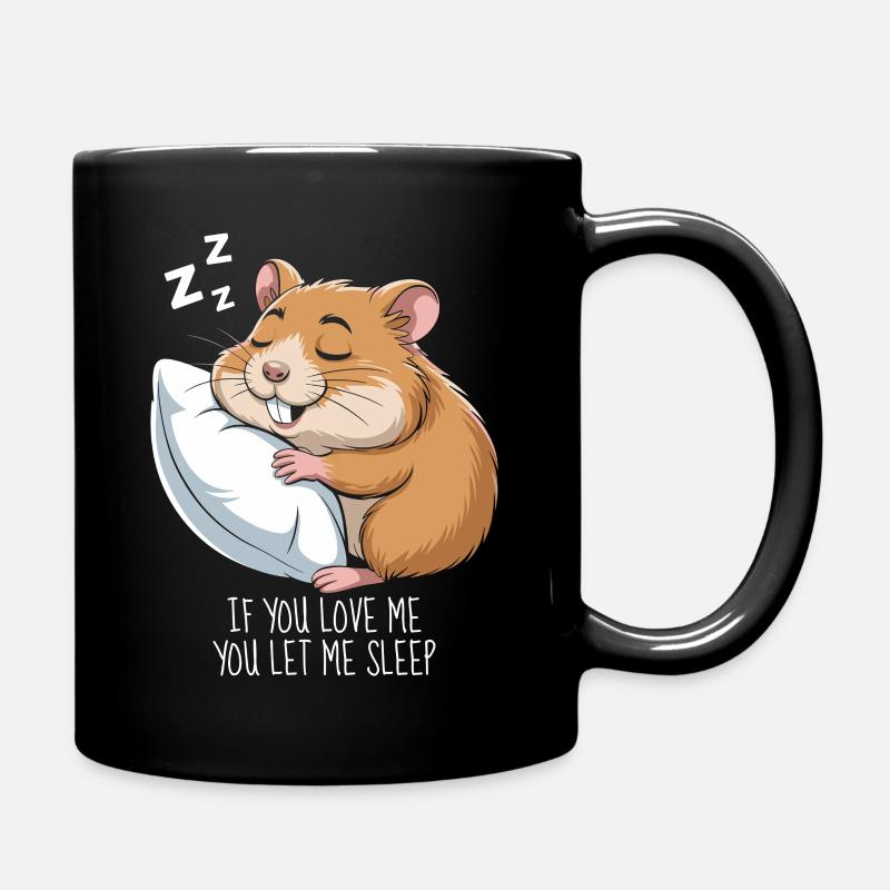 Hamster Schlafen - Tasse einfarbig - Schwarz