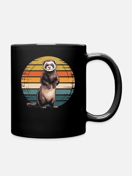 Frettchen - Tasse einfarbig - Schwarz