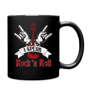 I Speak Rock 'n Roll Rock Band Guitar Music - Tasse einfarbig - Schwarz - Rechts