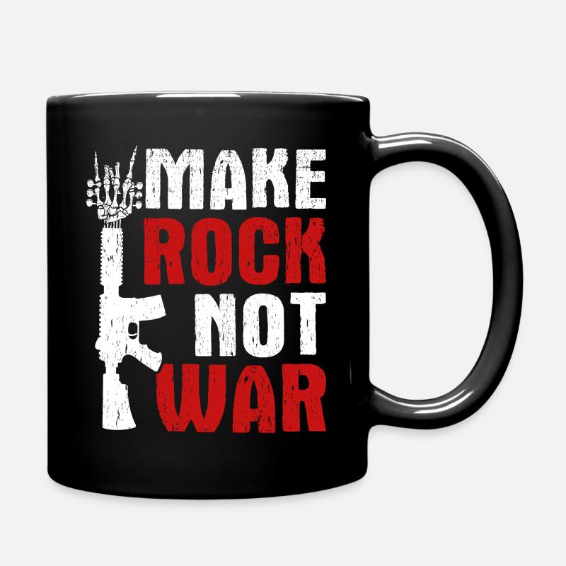 Make Rock Not War Music Guitar Rock Band - Tasse einfarbig - Schwarz