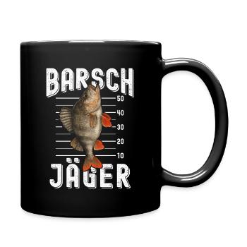 Barsch Jäger Barsch Angeln Barsche Fangen - Tasse einfarbig - Schwarz - Rechts