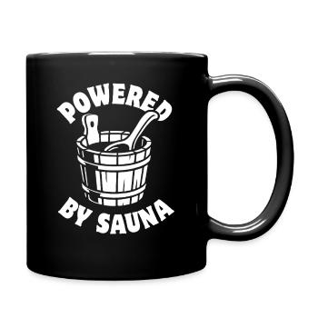 Powered by Sauna - Saunieren - Spruch - Full Colour Mug - black - Right