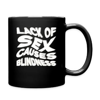 Lack of Sex: Blindness Satire - Full Colour Mug - black - Right
