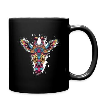 Kaleidoskop Giraffenkopf - Tasse einfarbig - Schwarz - Rechts