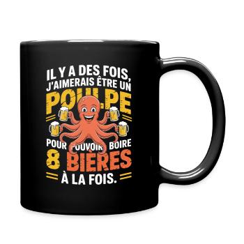 Es gibt Zeiten, in denen ich mir wünschte, ich wäre ein Oktopus Humor - Tasse einfarbig - Schwarz - Rechts