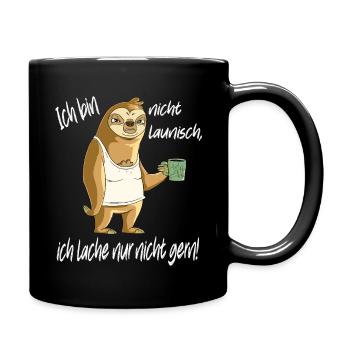 Launisches Faultier Kaffee - Tasse einfarbig - Schwarz - Rechts