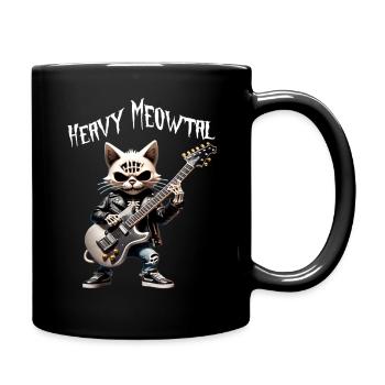 Cat Rocker with Guitar - Full Colour Mug - black - Right