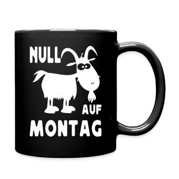 Null Bock Auf Montag Ziege Motiv - Tasse einfarbig - Schwarz - Rechts