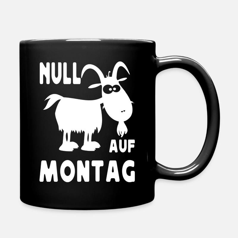 Null Bock Auf Montag Ziege Motiv - Tasse einfarbig - Schwarz