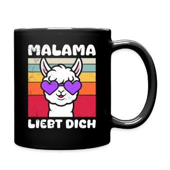 Bald Mama MALAMA LIEBT DICH Lustiges - Tasse einfarbig - Schwarz - Rechts