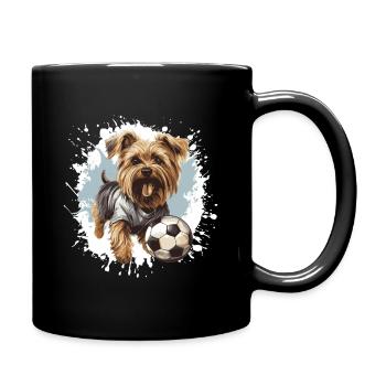 Yorkshire Terrier Chien Football Sports - Mug uni - noir - Droite